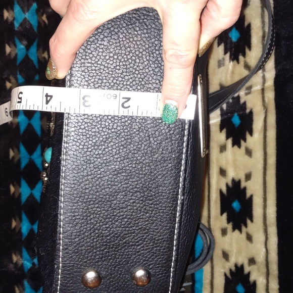 American West Black fur on real leather/ fringe bag. - Picture 7 of 15